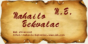 Mahailo Bekvalac vizit kartica